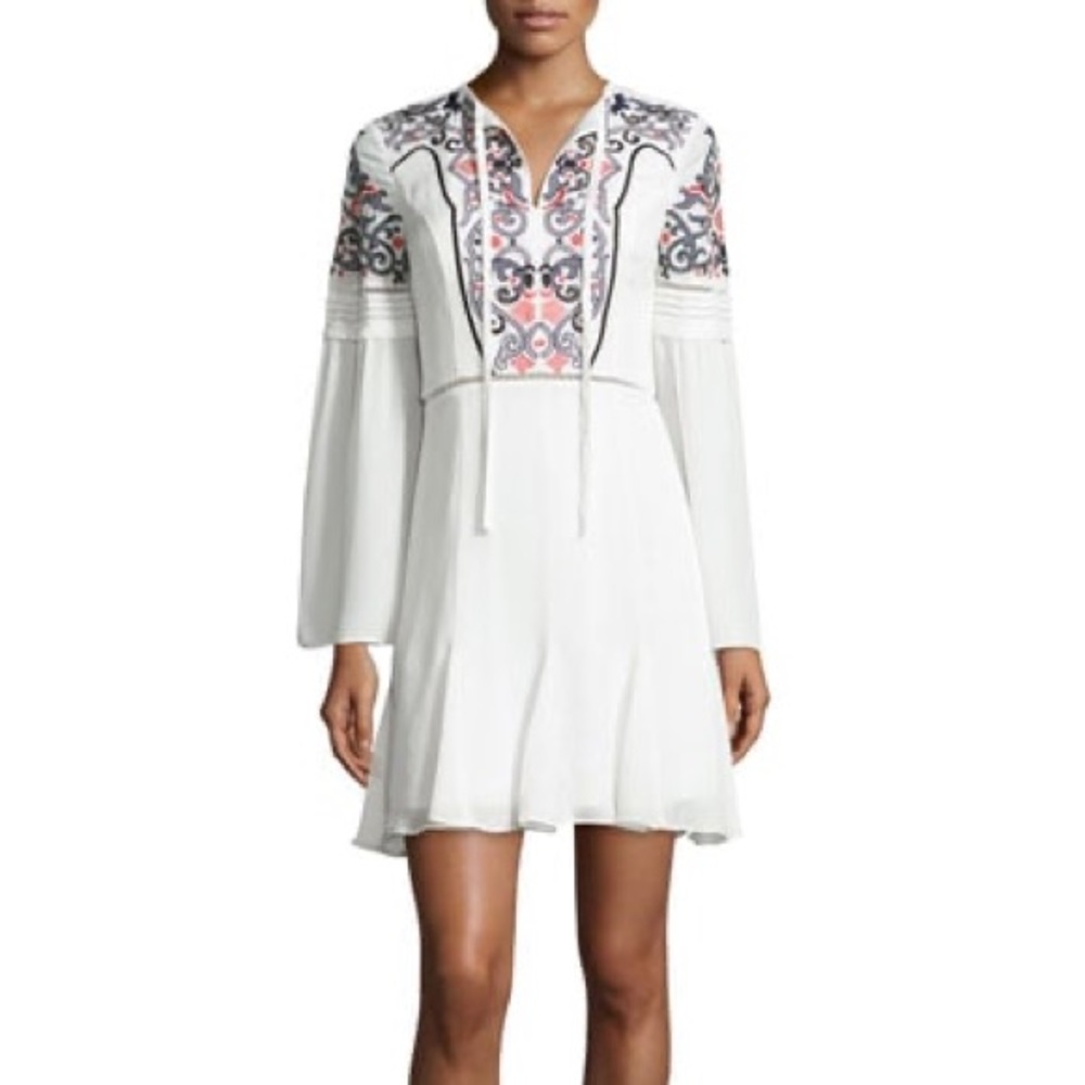 Parker Milly Long Sleeve Dress 100% Silk‎ Medium NWT